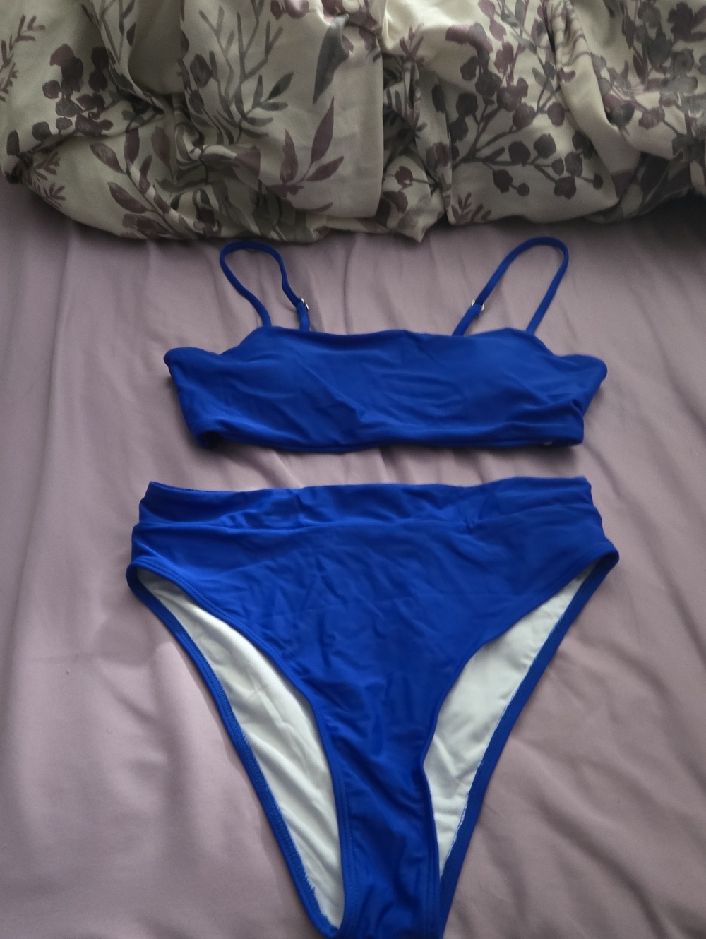 Source Unknown Royal Blue High-Waist Bikini Set